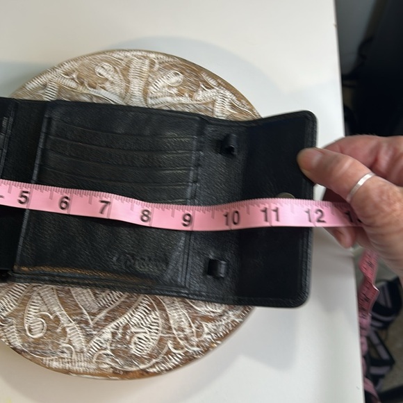 BRIGHTON SOFT LEATHER BLACK/BROWN WOVEN DESIGN WALLET - Picture 16 of 16